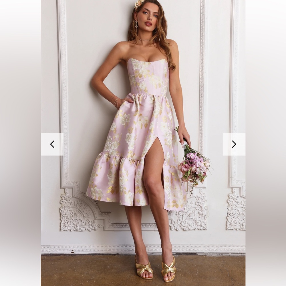 V.Chapman Virginia Dress (size 4) in Light Lilac Baroque Floral